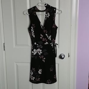 Black, white & purple floral dress